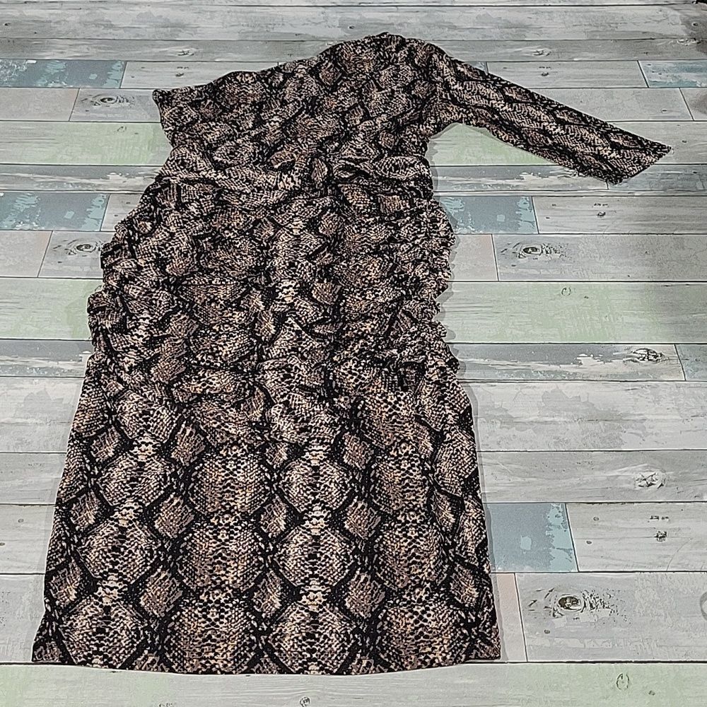 ALIEVA Snake Skin Print One Shoulder Fitted Dress sz X-Large